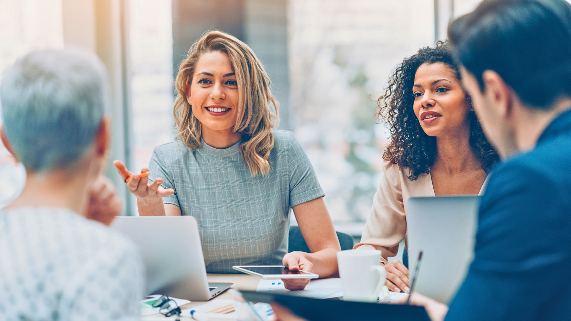 Group of people engaging in political discussions in the workplace