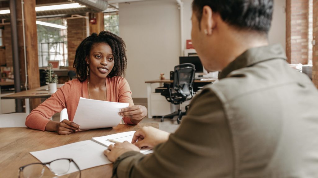 two people participating in an interview to find the best employees