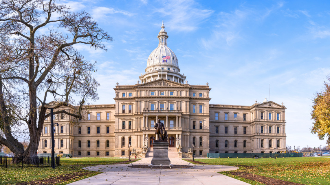 placeholder image Michigan's capitol building for an article about the state budget