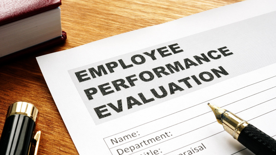 image of a form filled out for employee evaluations