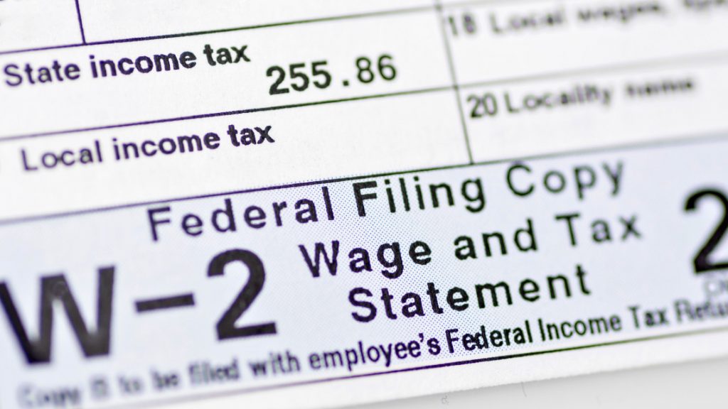 Placeholder image of a W-2 form